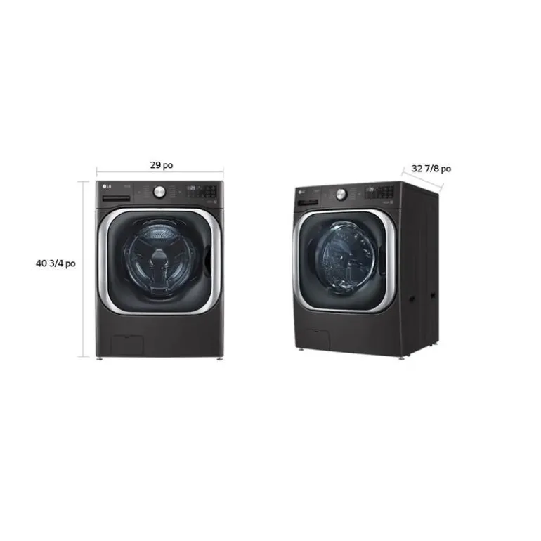 LG Washer Front-Load Black Stainless 29" - WM8900HBA