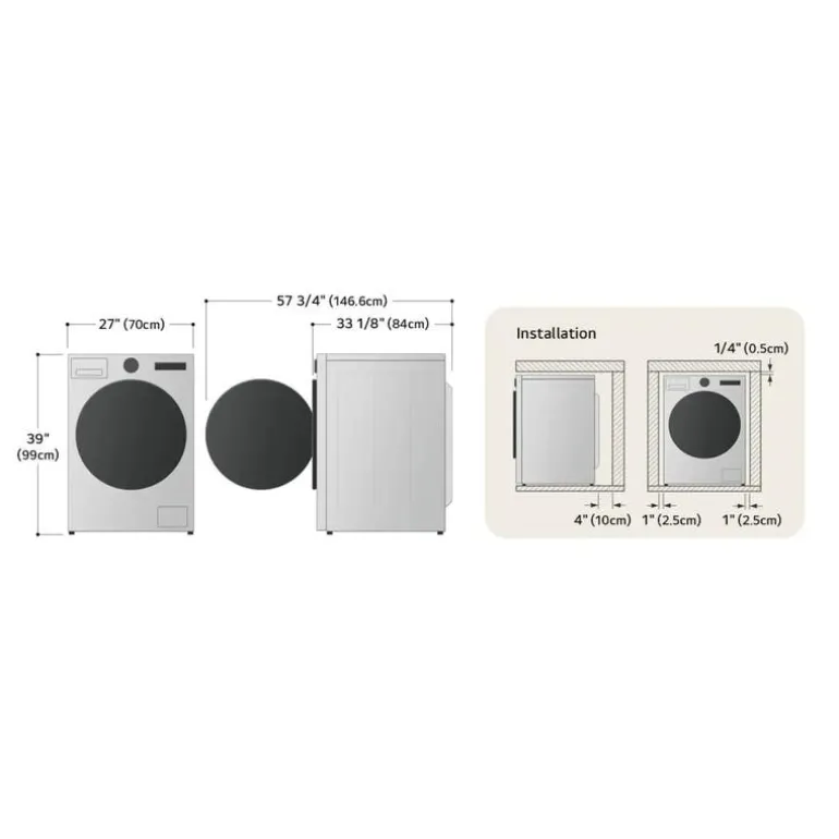 LG Washer Front-Load Black Stainless 27" - WM6700HBA