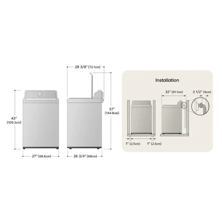 LG Washer Top-Load Black 27" - WT8600CB