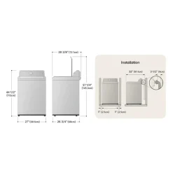LG Washer Top-Load White 27" - WT6105CW