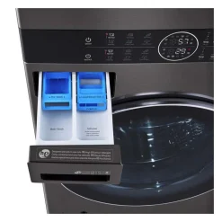 LG WashTower, Black steel, 27", Front-Load - WKEX200HBA