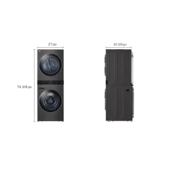 LG WashTower, Black steel, 27