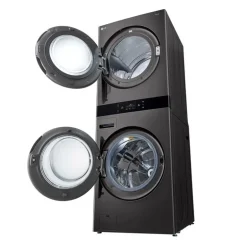 LG WashTower, Black steel, 27", Front-Load - WKEX300HBA