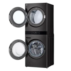 LG WashTower, Black steel, 27
