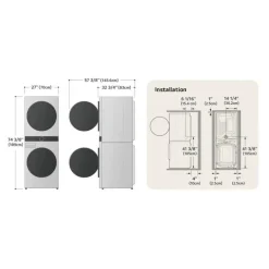 LG WashTower, Black steel, 27