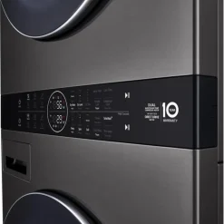 LG WashTower, Black steel, 27