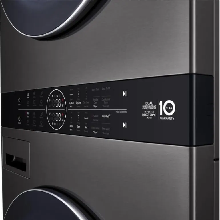 LG WashTower, Black steel, 27", Front-Load - WKHC252HBA