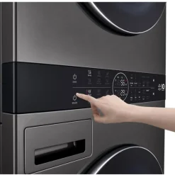 LG WashTower, Black steel, 27