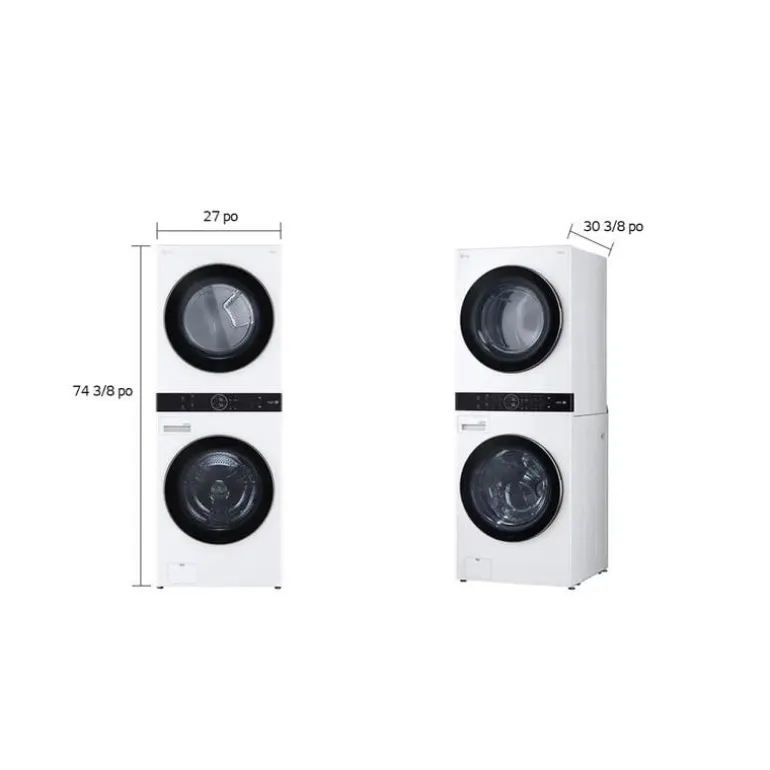 LG WashTower, White, 27", Front-Load - WKE100HWA