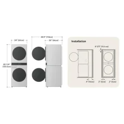 LG WashTower, White, 24