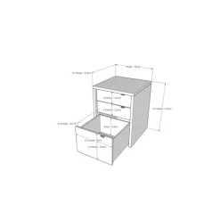 Liber-T Filing Cabinet, 3-Drawer, White And Walnut - Nexera