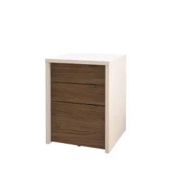 Liber-T 3pcs Home Office Set, White And Walnut - Nexera