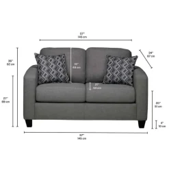 Loveseat - Charcoal Grey