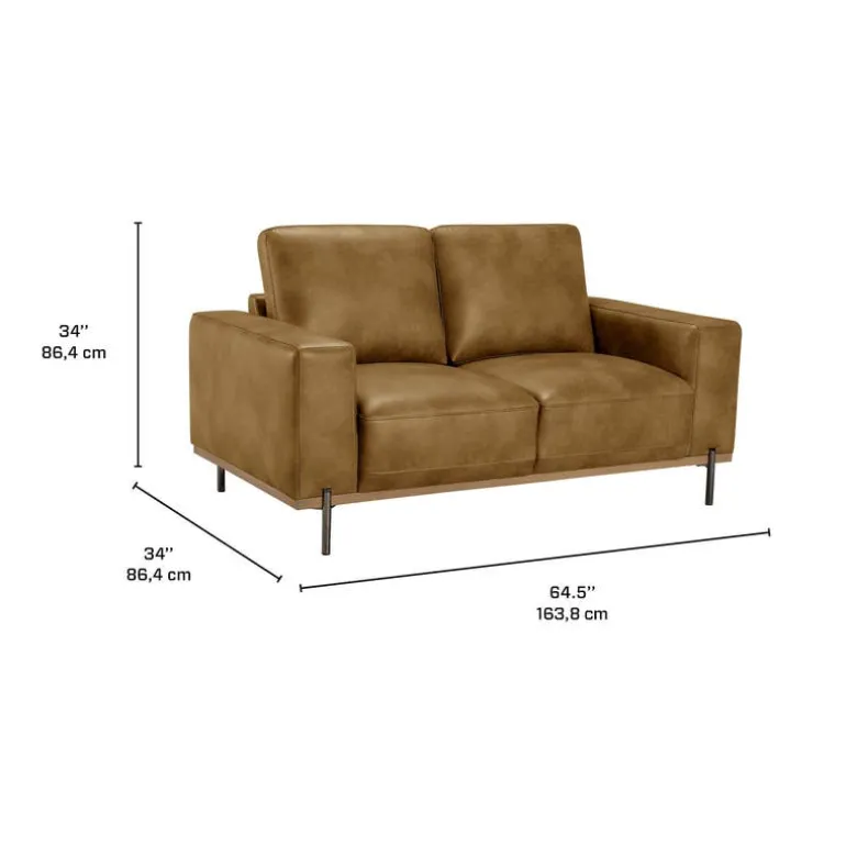Loveseat with Deep Seating - Brown