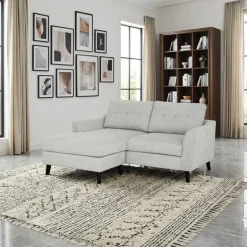 Loveseat with Reversible Chaise - Light Grey