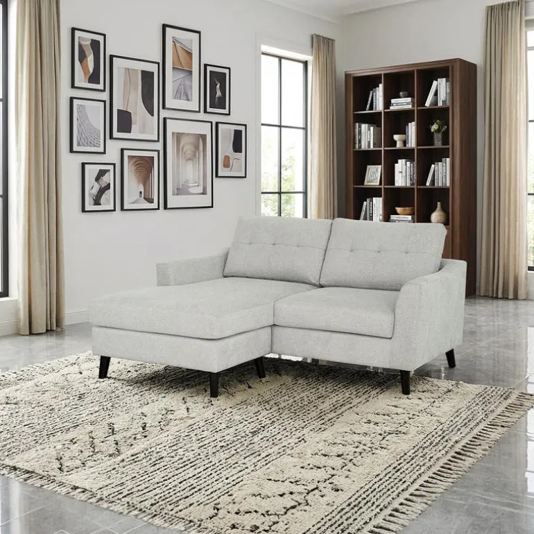 Loveseat with Reversible Chaise - Light Grey