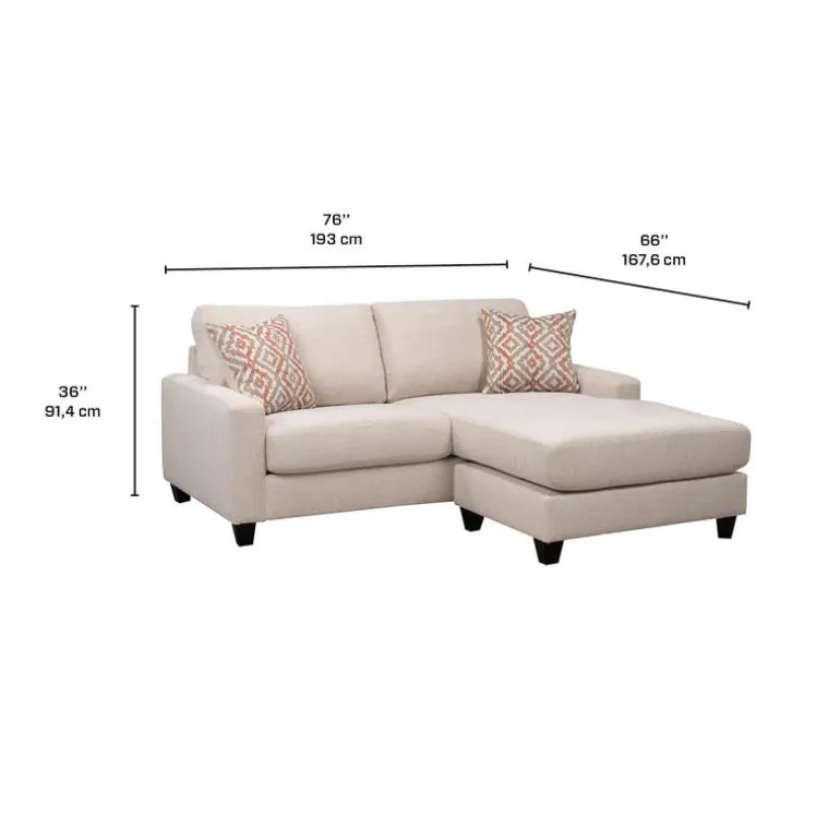 Loveseat with Reversible Chaise