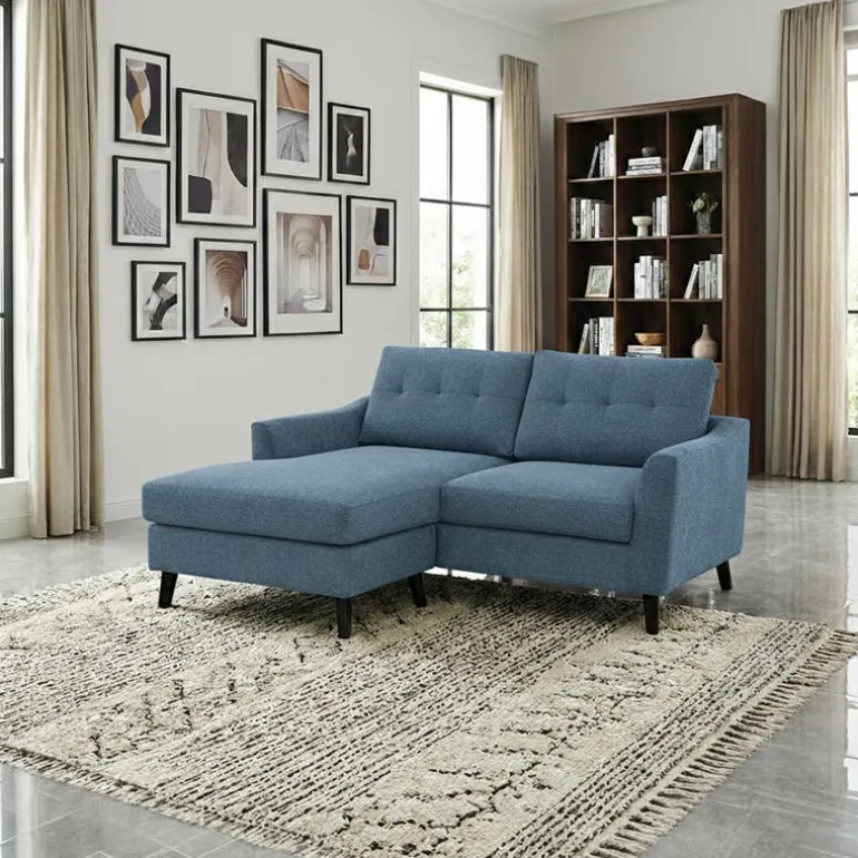 Loveseat with Reversible Chaise - Blue
