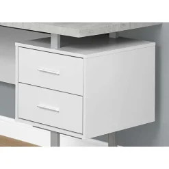 L-shaped computer desk / cement-look top - Monarch