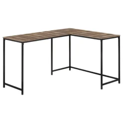 L-shaped computer desk - corner / metal base / large desk - 58"l x 44"w - bro - Monarch