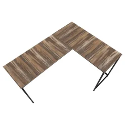 L-shaped computer desk - corner / metal base / large desk - 58