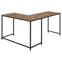 L-shaped computer desk - corner / metal base / large desk - 58