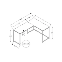 L-shaped computer desk - corner / metal base / large desk - 58