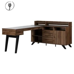 L-Shaped Desk With Power Bar - South Shore