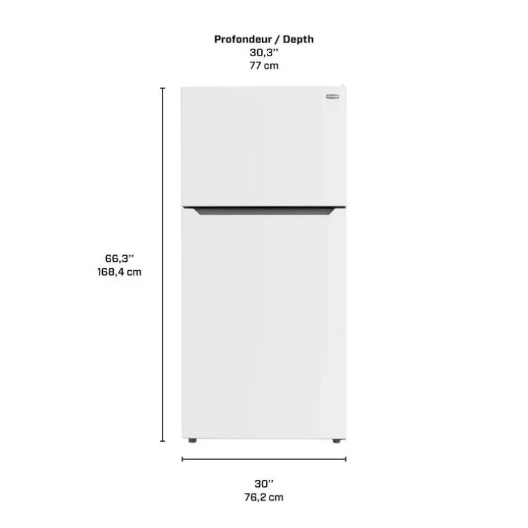 MARATHON 18 Cu Ft 30 In Refrigerator White Top Freezer - MFF184W
