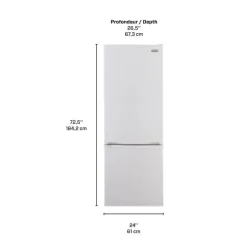 MARATHON 11,5 Cu Ft 24 In Refrigerator White Bottom Freezer - MFF115WBM