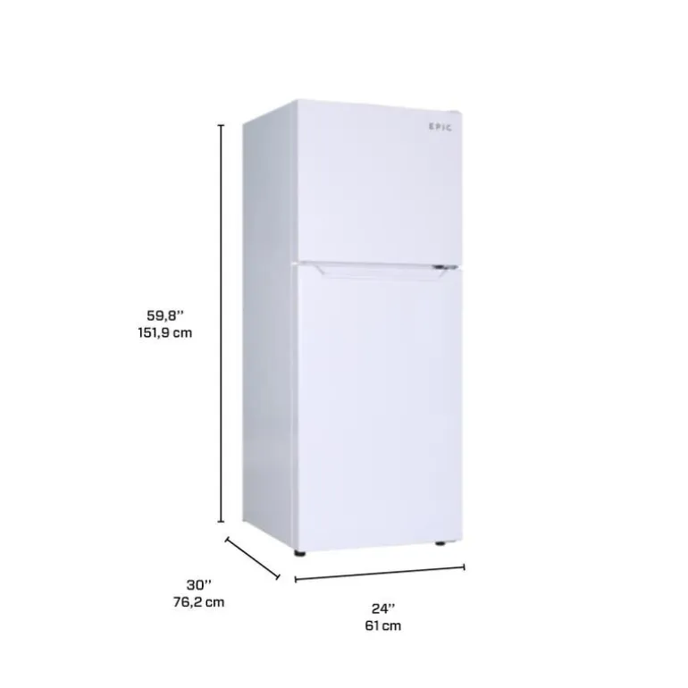 MARATHON 12 Cu Ft 24 In Refrigerator White Top Freezer - EFF123W