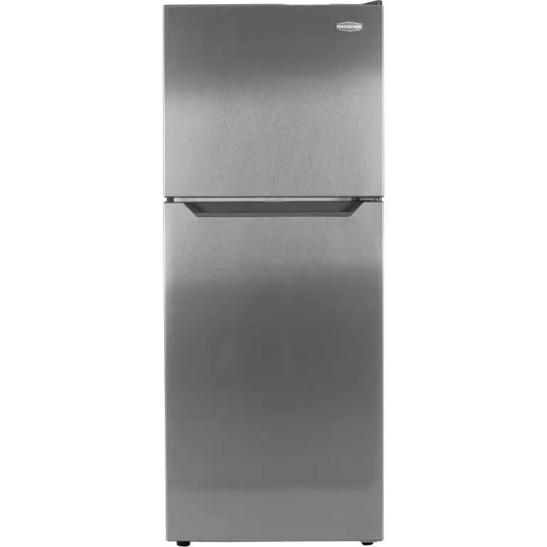 MARATHON 12 Cu Ft 24 In Refrigerator Stainless Top Freezer - MFF123SS