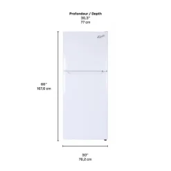 MARATHON 18 Cu Ft 30 In Refrigerator White Top Freezer - EFF181W