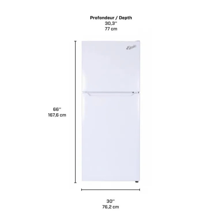 MARATHON 18 Cu Ft 30 In Refrigerator White Top Freezer - EFF181W