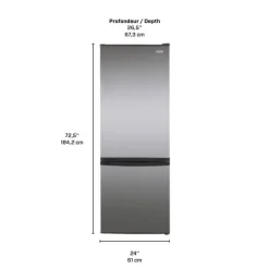 MARATHON 11,5 Cu Ft 24 In Refrigerator Stainless Bottom Freezer - MFF115SSBM
