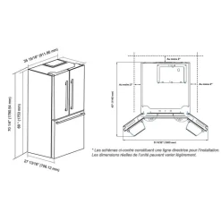 MARATHON 20,8 Cu Ft Refrigerator 36I In White Bottom Freezer, French door - MFF208WFD