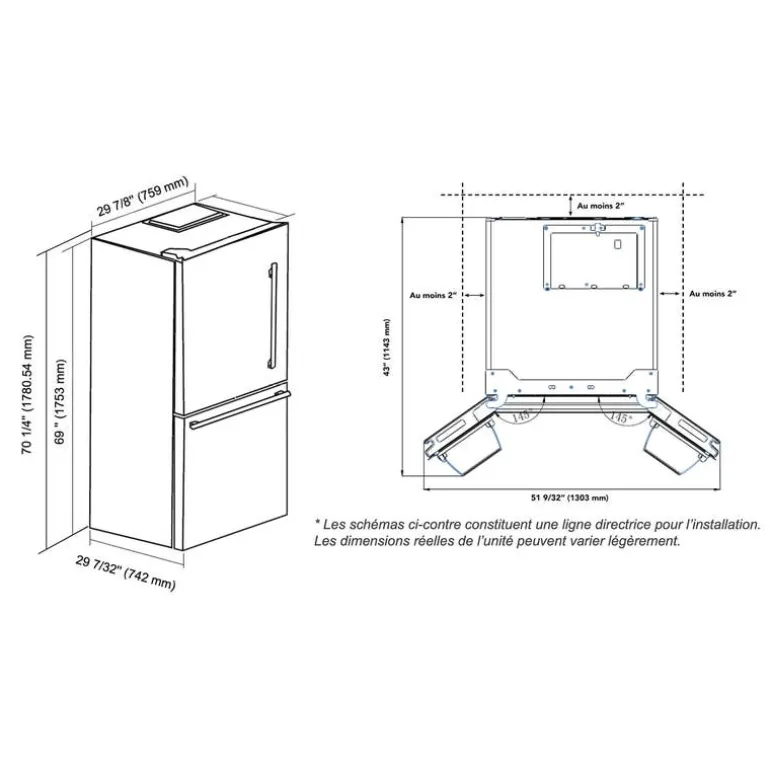 MARATHON 18 Cu Ft Refrigerator 30 In Left Hinge Set Bottom Freezer - MFF179WBM-LH