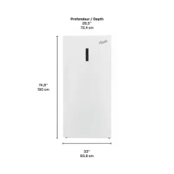 MARATHON Convertible Refrigerator Freezer - 21.2 Cu Ft White, Vertical, 33" - EFF212W
