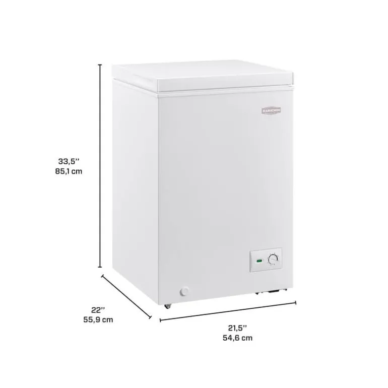 MARATHON Freezer White, Honrizontal, 21.5" - MCF35W