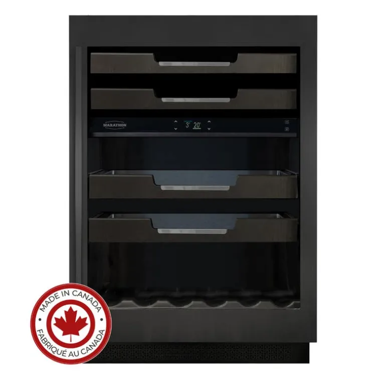 MARATHON Wine Cellar Black 23.5" - M4-D250BLS