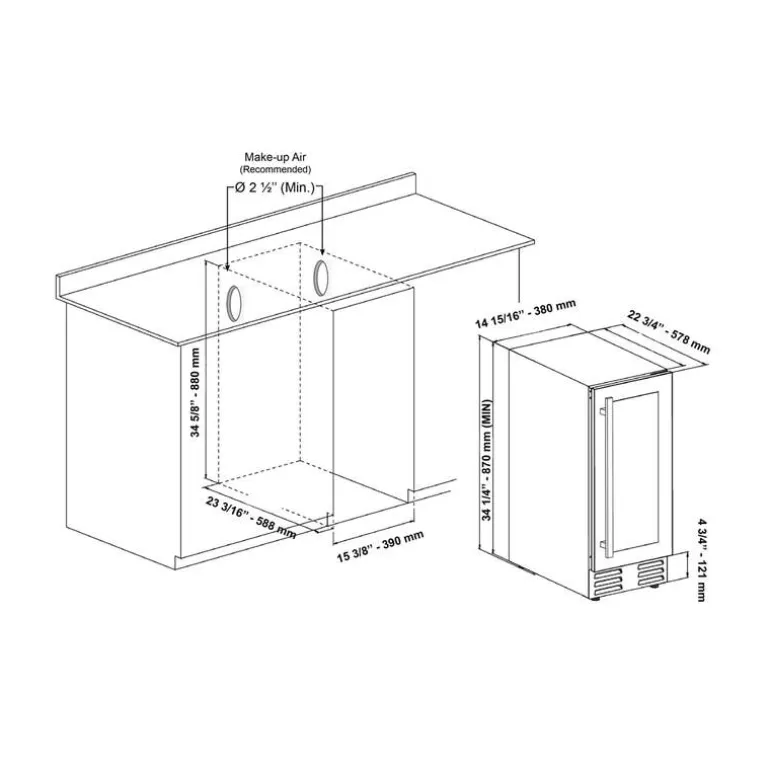 MARATHON Wine Cooler Stainless 15" - MWC28DSS-1