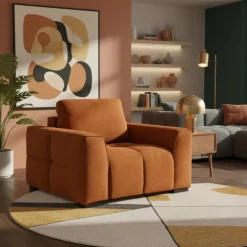 Marshmallow-Style Armchair - Rust