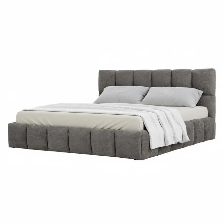 Marshmallow-Style King Bed (78") - Grey