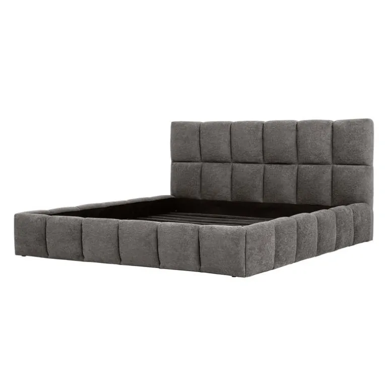 Marshmallow-Style King Bed (78") - Grey