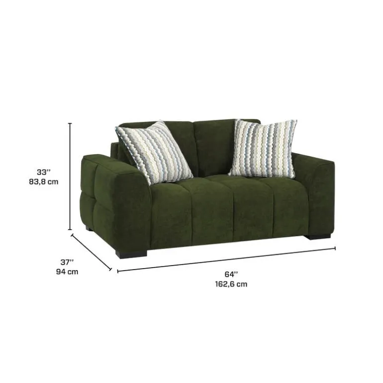 Marshmallow-Style Loveseat - Green