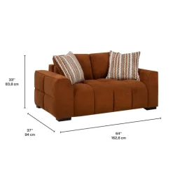 Marshmallow-Style Loveseat - Rust
