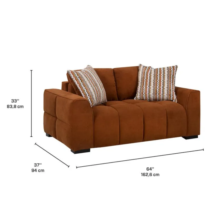 Marshmallow-Style Loveseat - Rust
