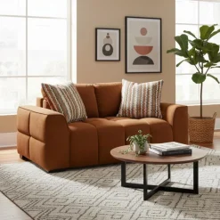 Marshmallow-Style Loveseat - Rust
