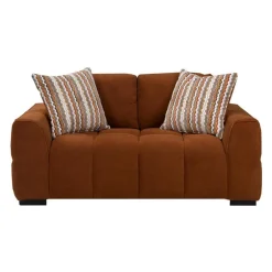 Marshmallow-Style Loveseat - Rust