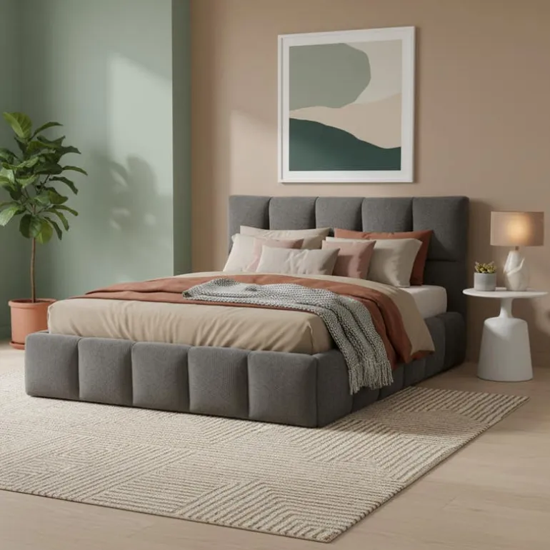 Marshmallow-Style Queen Bed (60") - Grey
